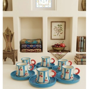 Tasses à café turques en céramique peintes à la main - Product Image 1