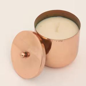 Smooth Shiny Copper Gold Finished Unique Cylindrical Decorative copper Candle Jars <b>Glass</b> - Product Image 6