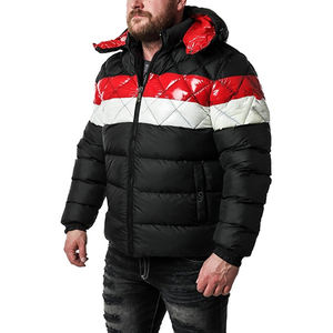 Wholesale OEM Quick Dry <b>Men</b> Winter Puffer <b>Jackets</b> Custom Logo Printed Bubble <b>Jackets</b> with Hooded Collar <b>Filled</b> with <b>Down</b> Cotton - Product Image 5