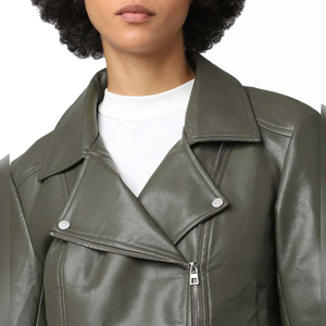 Chaquetas de cuero de Invierno para mujer de calidad superior, estilo clásico personalizado, patrón sólido, cuero de cordero Real, tejido liso teñido para mujer - Product Image 4