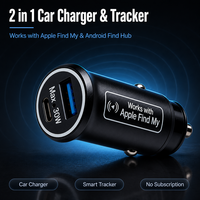Chargeur de voiture 2-en-1 AP200G avec localisateur pour Apple Find My et Android Find Hub, charge rapide USB-C 30W, garantie 1 an