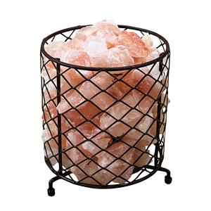 Lámparas de cesta de hierro sal roca rosa del Himalaya hechas a mano, lámparas de bienestar naturales estilo Pirámide para decoración del hogar - Product Image 5