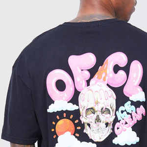 Recién llegados, precio al por mayor, camisetas con estampado Puff para hombre, Camiseta 100% de algodón lisa de gran tamaño con hombros caídos para hombre, Camiseta con estampado 3D - Product Image 5