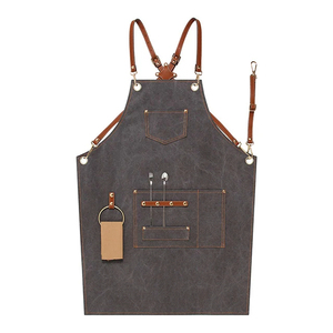 Gran oferta delantal de cocina con cuello colgante de algodón sin mangas con botón ajustable delantal de algodón para limpieza - Product Image 5