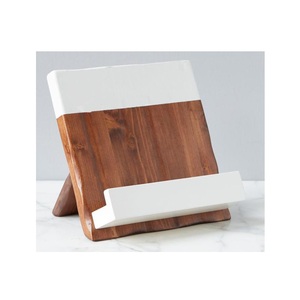 Livre de cuisine en bois massif naturel et marbre livre de lecture repose-tablette supports de manuels supports de livres support de support en bois - Product Image 1