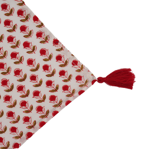 Venta al por mayor nuevo estilo moderno 100% servilleta de tela de algodón puro en verde bermellón rojo con diseño estampado floral a precios bajos - Product Image 2