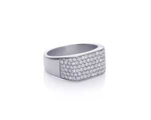 Anillo de Boda Clásico de Titanio con Moissanita Estilo Hip Hop - Product Image 2