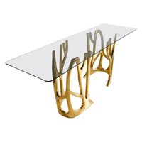 Table console moderne en aluminium durable au design abstrait, convertible, pour salon et usage hôtelier