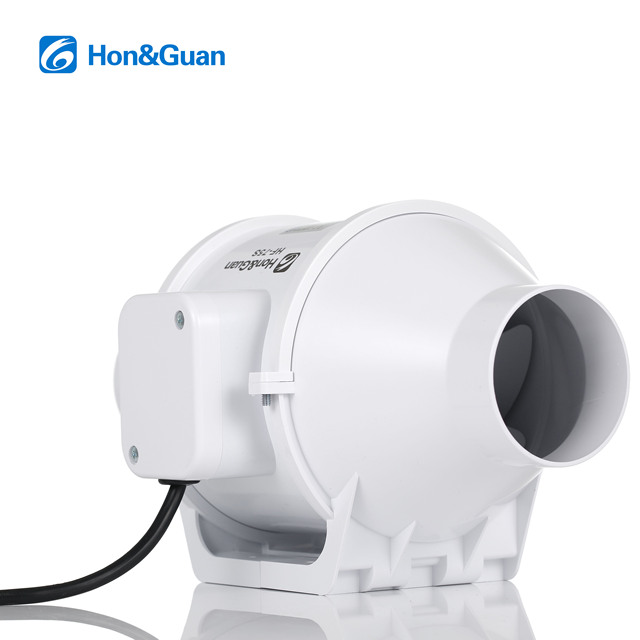 Hon&Guan 3 Inch Mixed-flow Inline Duct Fan 220V Small Volume Light Weight
