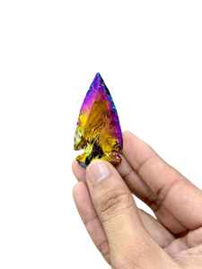 Vente en gros Meilleure Qualité Pierre Précieuse Aura Obsidienne Croissant Pointe De Flèche Titane Cristal Enduit Aura Quartz en Vente - Product Image 5