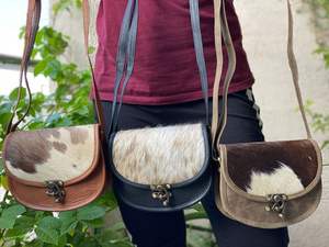 Nuevo bolso elegante de piel de vaca para mujer, bolso bandolera, bolso de compras, gran oferta, diseño único, bolso hecho a mano, regalo para ella - Product Image 5