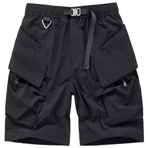 Short en coton uni décontracté pour homme, en maille légère, respirante et anti-rides, à séchage rapide, pour la course à pied et le service OEM, imprimé délavé - Product Image 6