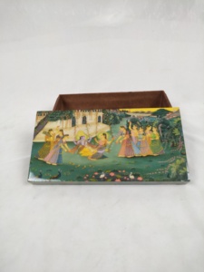 Caja de Joyería Decorativa de Lujo Hecha a Mano en India, con Incrustaciones de MDF, Pulida, Rectangular, Cuadrada, con Diseño Floral Budista - Product Image 6