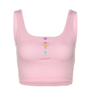 Top corto para mujer, viaje diario, fiesta, verano, sin costuras, Sexy, sin mangas, informal, manga corta, cuello alto, Top de punto acanalado, manga corta, Nave - Product Image 2