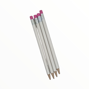 Penna Bianca a Forma di Matita con Gomma - Product Image 1