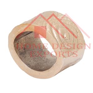 Anneau de serviette en aluminium avec Grain de bois Design Antique or anneau de serviette en métal de créateur hôtel et Restaurant anneau de serviette fantaisie en or - Product Image 2