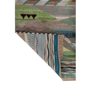 Tapis en laine et soie de bambou noué à la main Freedom Manchaha, motif géométrique, tapis de salon - LES-8373 - Product Image 5