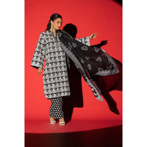 ชุดสูทผ้าแคมบริกพิมพ์ลายบล็อก 3 ชิ้น รุ่น KJP-43017 พร้อมตกแต่งกระดุม - Product Image 2