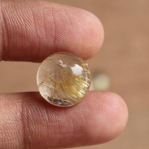 3A + คุณภาพบริสุทธิ์ธรรมชาติทอง Rutile ควอตซ์หลวม Cabochon อัญมณีสําหรับเครื่องประดับทําใช้ในราคาไม่แพงขายส่ง OEM - Product Image 3