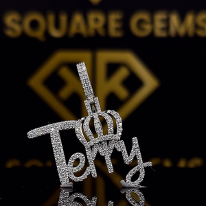 Pendentif personnalisé en argent sterling 925 avec moissanite VVS, style hip-hop, nom personnalisé, lettre personnalisée pour enfants - Product Image 1