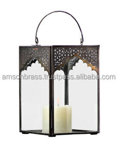 Fabricant et grossiste de lanterne chauffe-plat en verre dôme bougeoir lanterne en métal pour bougeoir avec verre pour table - Product Image 6