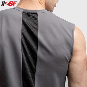 Camiseta sin mangas de entrenamiento de gimnasio para hombre personalizada OEM, chaleco muscular para culturismo, diseño de camiseta sin mangas caída - Product Image 6