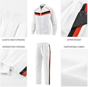 ชุดวอร์มเล่นกีฬาแบบ2ชิ้นของผู้ชายเสื้อสเวตเตอร์ออกกำลังกายผ้าคอตตอน100% พร้อมเสื้อแจ็กเก็ตมีฮู้ดและกางเกงสำหรับฤดูหนาว - Product Image 4