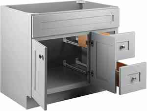 Fabricantes de Muebles de Cocina de Madera Maciza, Mueble de Baño Moderno con Lavabo Integrado - Product Image 3