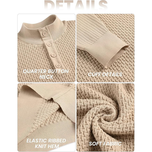 Suéter de Punto con Botones de Algodón Orgánico de Color Sólido a la Moda, Antiencogimiento, Antiarrugas, para Hombre, Invierno, Nuevo, Informal, Cálido - Product Image 2