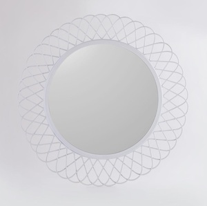 Miroir mural élégant ensemble de 4 pour la maison hôtel Restaurant salon chambre à coucher forme ronde couleur dorée miroirs muraux suspendus - Product Image 2