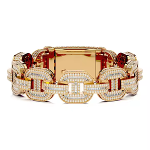 MoissaKing Cuban IceMo Bling Bracelet VVS Moissa Curb DiamondWave Moissanite Moiss-Flex Chain IceCrest Moissanite Bracelet - Product Image 2