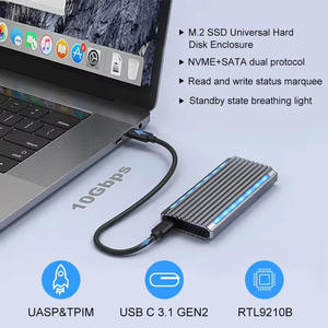 กล่องใส่ M.2 SSD NVME NGFF อลูมิเนียมอัลลอยด์ ไม่ต้องใช้เครื่องมือ รองรับ RGB Type C 3.1 สำหรับใส่ฮาร์ดไดรฟ์ M.2 SSD - Product Image 5