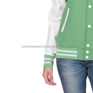 Veste universitaire décontractée en molleton de coton Veste universitaire brodée de baseball personnalisée pour femmes - Product Image 6