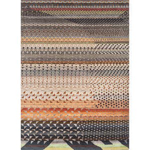 Alfombra Manchaha 9x12, Tejida a Mano, de Lana, Bambú y Seda, Diseño Geométrico, para Sala de Estar o Pasillo, Forma Rectangular, Nueva - Product Image 1