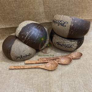 FOURNISSEUR BOL D'ACAI EN COQUILLE DE NOIX DE COCO NATURELLE DE HAUTE QUALITÉ DU VIETNAM/BOL À SMOOTHIE ARTISANAL SET DE BOL À SALADE AVEC CUILLÈRE DE COCO - Product Image 3