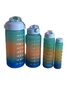 Botella motivacional de capacidad múltiple 4 en 1 con pegatinas Plástico colorido Ligero para uso en exteriores (96/64/30 OZ) - Product Image 3