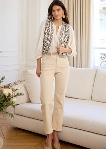 Fabricación India Diseño clásico Algodón Gilet Garance Blusas para oficina Mejor precio ODM Suministro para el trabajo Brunch Summer Styling - Product Image 3