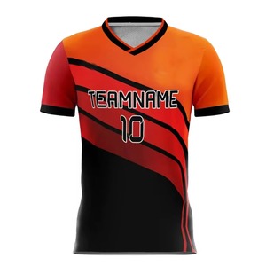 Nouveau design de maillot de football vierge, logo personnalisé, couleur personnalisable, 100% polyester, léger, antibactérien, séchage rapide, respirant, pour adultes, OEM - Product Image 1