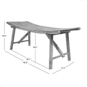 DreamCraft Handcrafted Bamboo Long Bench 43" Living Room <b>Chair</b> Vietnam - Product Image 3