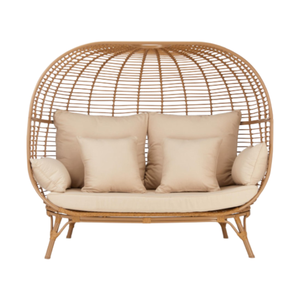 Round rattan <b>sunbed</b> comfortable hotel furniture modern minimalist style for garden park villa direct factory furniture - Product Image 1