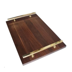 2025 Super Sell Handmade Wooden Serving <b>Trays</b> with Rectangle Shape and Metal Handle for Export Serving <b>Trays</b> - Product Image 1