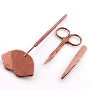 Ideal para Profesionales: Espejo para Pestañas de Acero Inoxidable, Tijeras Pequeñas y Pinzas para Cejas, Color Oro Rosa, Calidad Duradera - Product Image 3