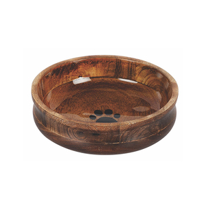 จานที่ชาร์จสำหรับอาหารค่ำทำจากไม้เนื้อแข็งธรรมชาติคุณภาพดีดีไซน์สไตล์คันทรีผู้ขายส่งอาหารสุนัขใช้งานกับน้ำได้ - Product Image 1