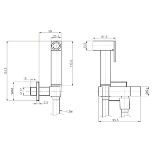 Kit de bidet de douche à main au fini or rose avec levier d'arrêt en laiton de WC hydroscopique à onde unique - Product Image 2
