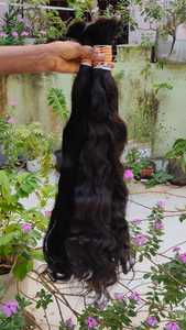 Cheveux indiens bruts naturels à texture ondulée donneur unique Remy traités cuticule alignée cheveux humains tressés en vrac respectueux de l'environnement - Product Image 5