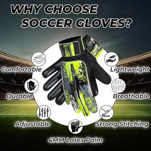 Wholesale Breathable Professional Outdoor Goalkeeper <b>Gloves</b> OEM Pakistan Manufacturing High Quality German Latex Waterproof <b>Lace</b> - Product Image 3