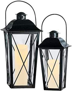 Juego de 2 portavelas Melrose Mission Lantern de hierro y vidrio para decoraciones navideñas y de boda Precio barato en la India - Product Image 5