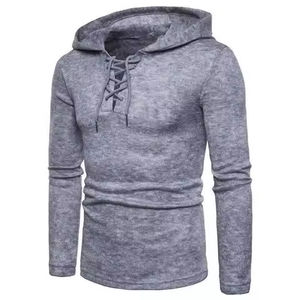 Sudadera con Capucha para Hombre de Alta Calidad, Manga Larga, Color Sólido, Bordado con Pedrería, 100% Algodón, Nueva Moda Otoño Invierno - Product Image 1