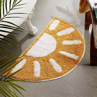 Tapis de bain ovale en coton MORE, design capitonné aux coins, lavable, multicolore, épaisseur moyenne, gain de place, pour la maison et l'hôtel