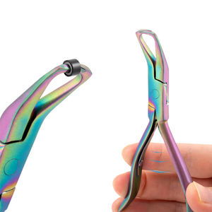 Kit de extensiones de pelo al por mayor, kit de alicates de pelo multicolor de acero inoxidable de 6 piezas con bucles para uso doméstico y de salón - Product Image 4